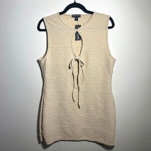 PrettyLittleThing Shape Stone Cut Out Tie Detail Textured Mini Dress XL 14